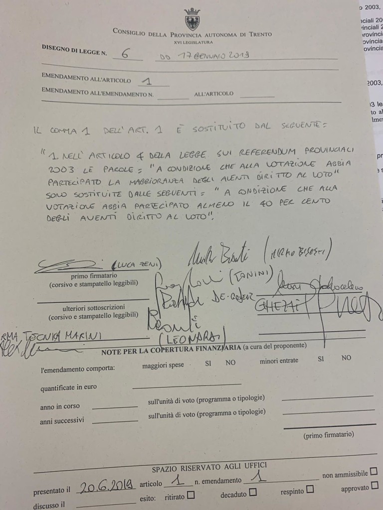 emendamento referendum